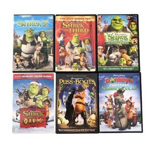 Dreamworks Shrek 6-Movie DVD Collection: Shrek 1 2 3 4 Puss In Boots Donkey's Ch